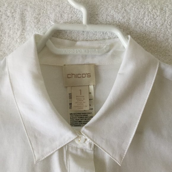 Chico's White Cotton Eyelet Blouse - Picture 5 of 6